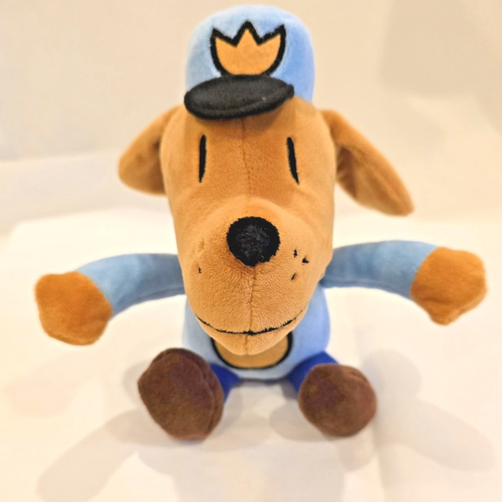 Dog Man Plush Toy Stuffed Animal Blue Uniform Hat Graphic‎ Novel Character 9Inch